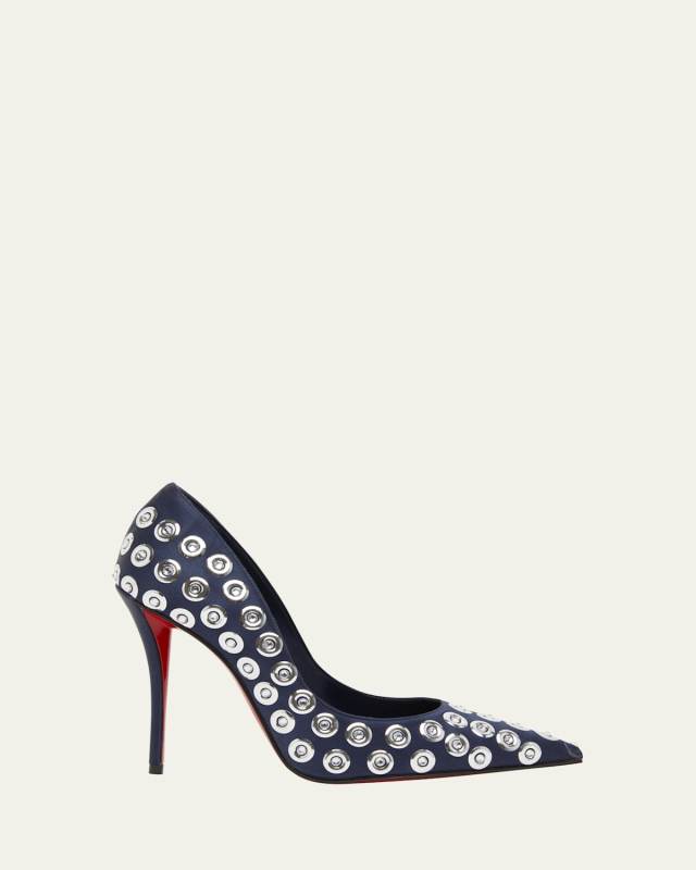 Miss Z Silk Crystal Red Sole Pumps